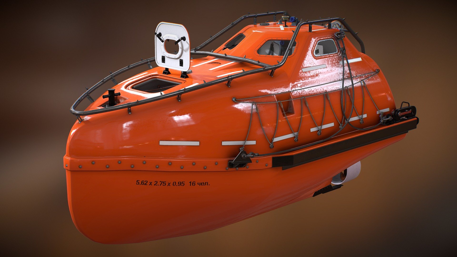 freefall lifeboat 3d model