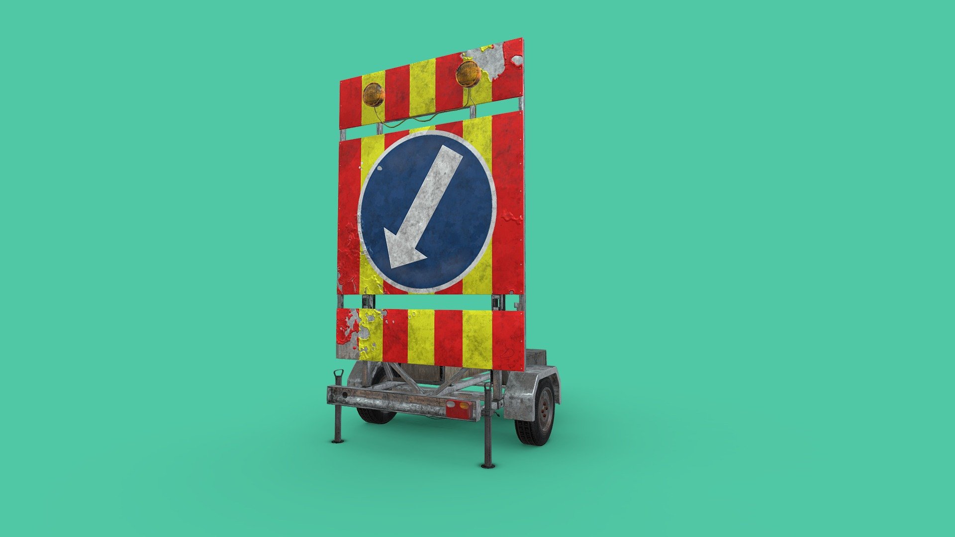 Trailer Traffic Sign 3d model