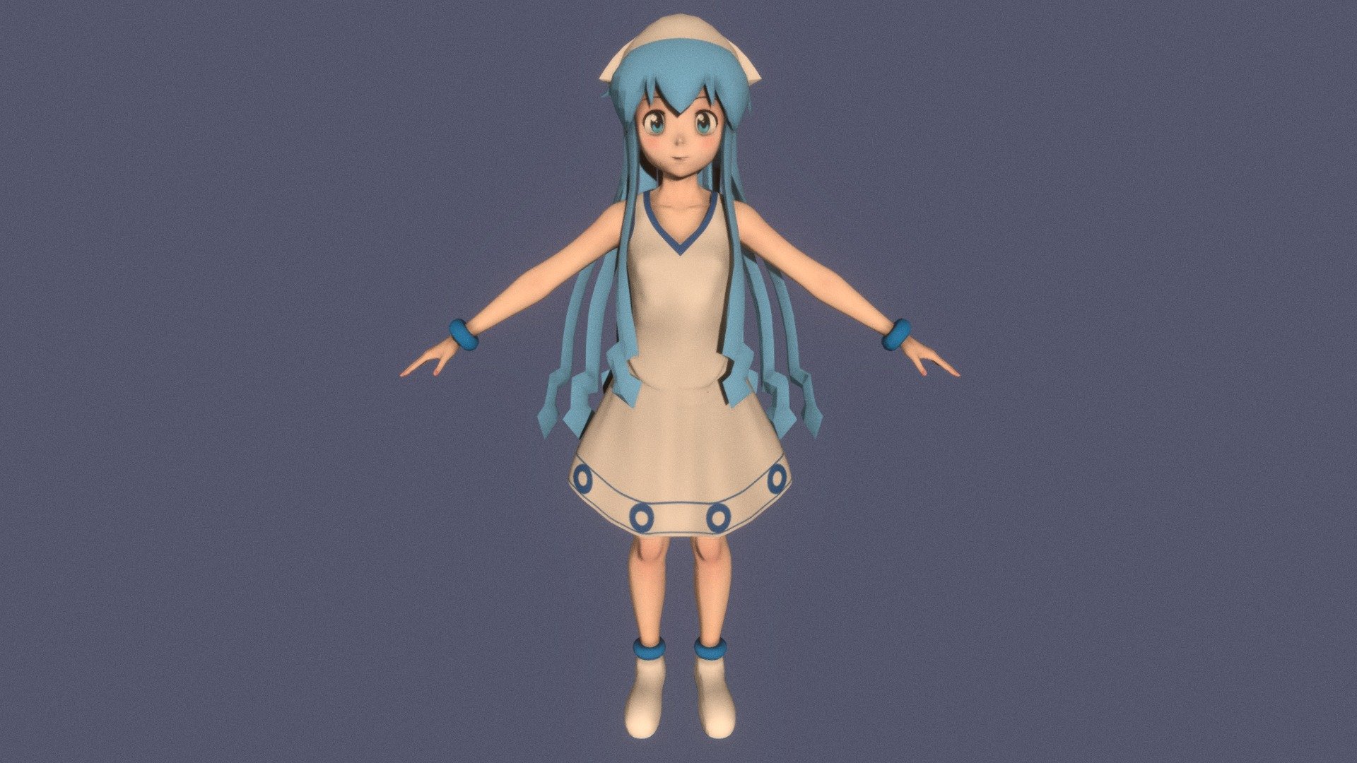 T pose rigged model of Ika Musume 3d model