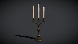 Brass Three Point Candelabra