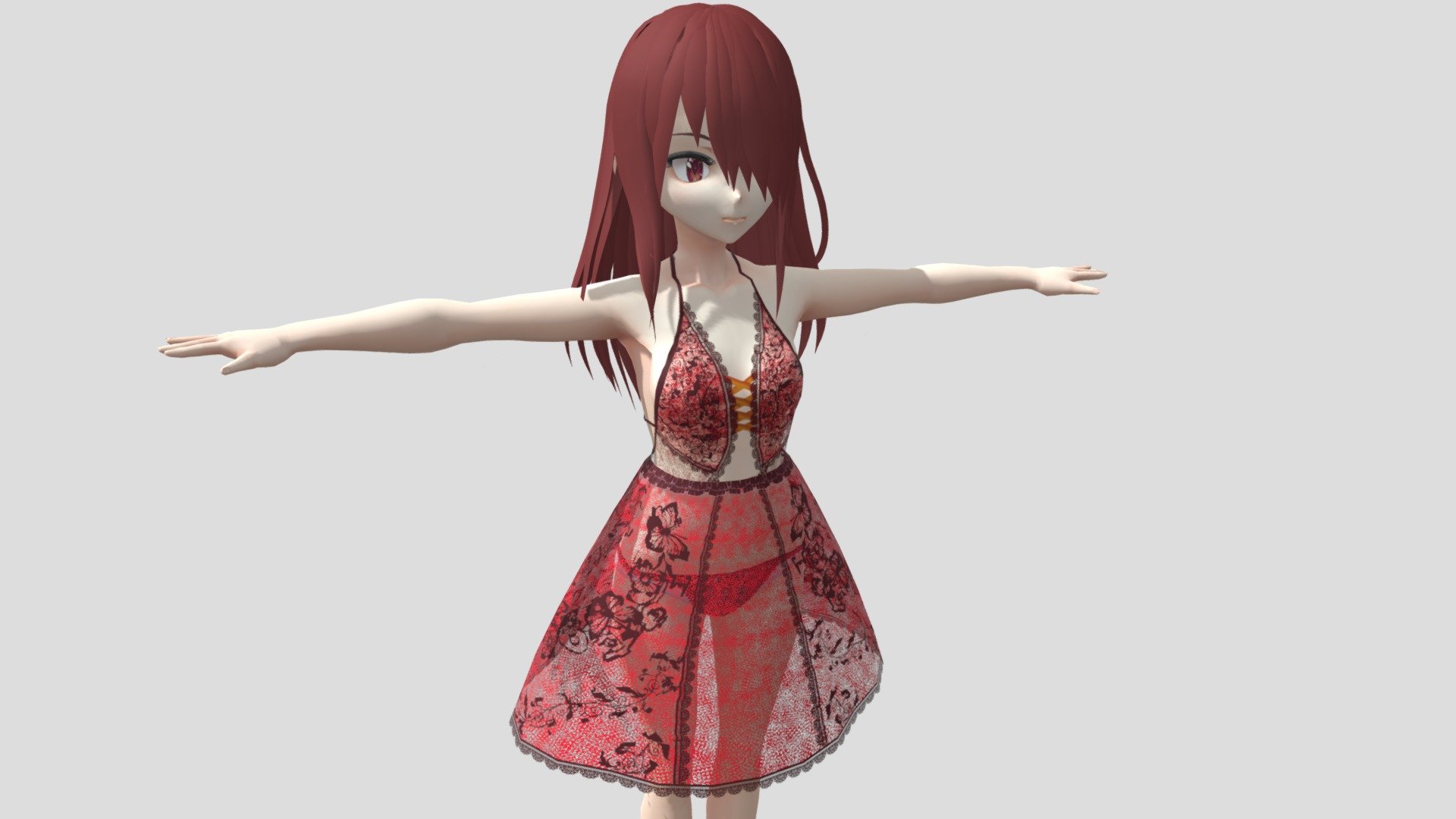 【Anime Character】Bloodthirsty (Dress/Unity 3D) 3d model