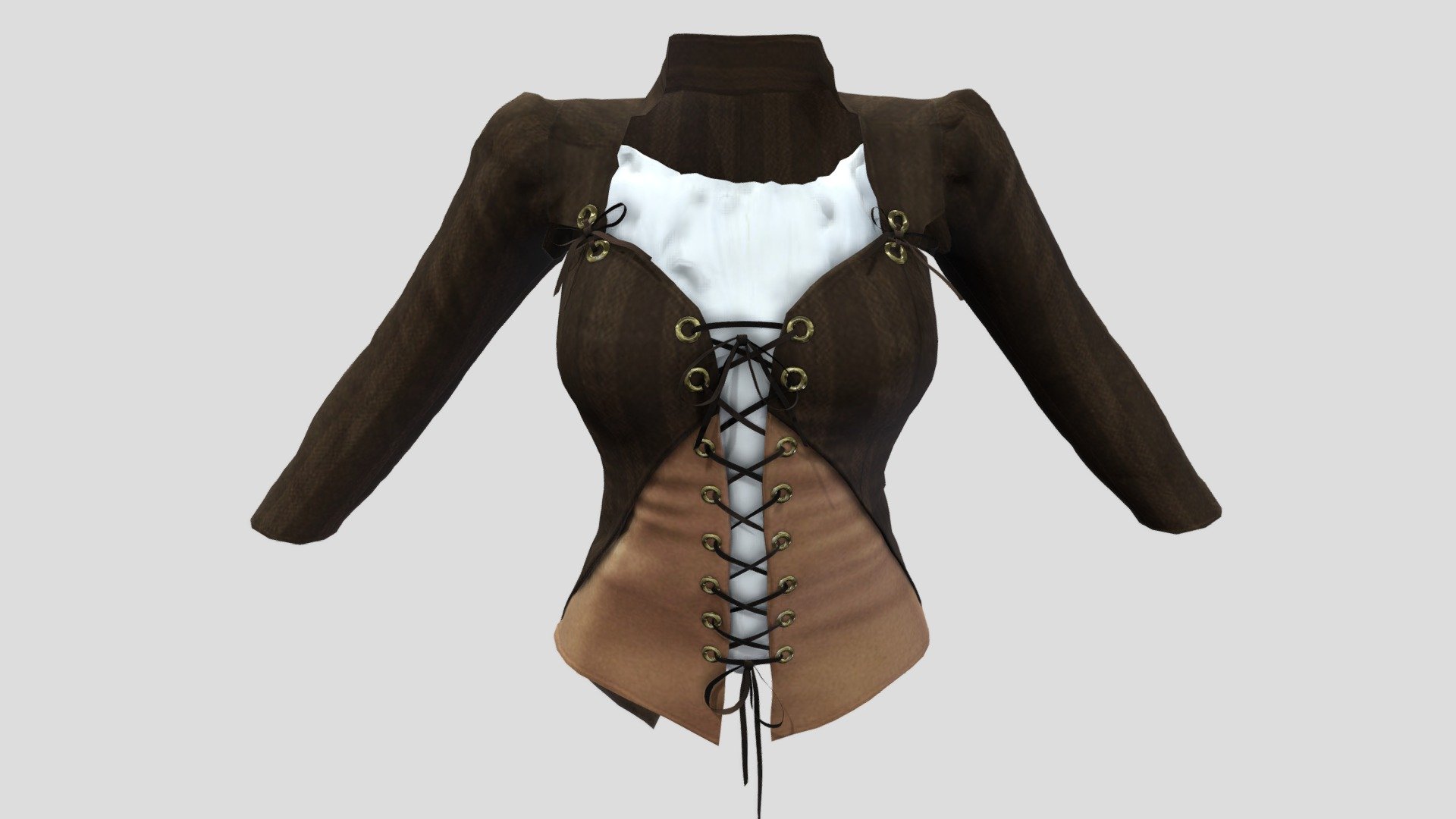 Female Steampunk Corset Jacket 3d model