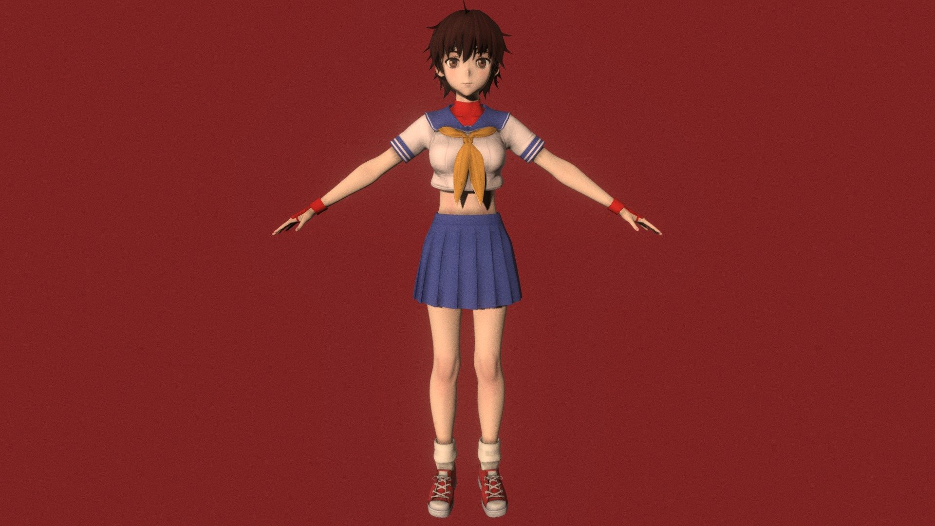 T pose rigged model of Sakura Kasugano 3d model