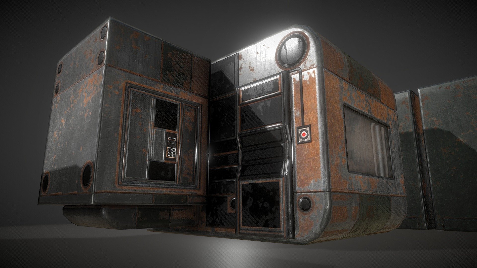 Futuristic Living Module Rusty Version 3d model