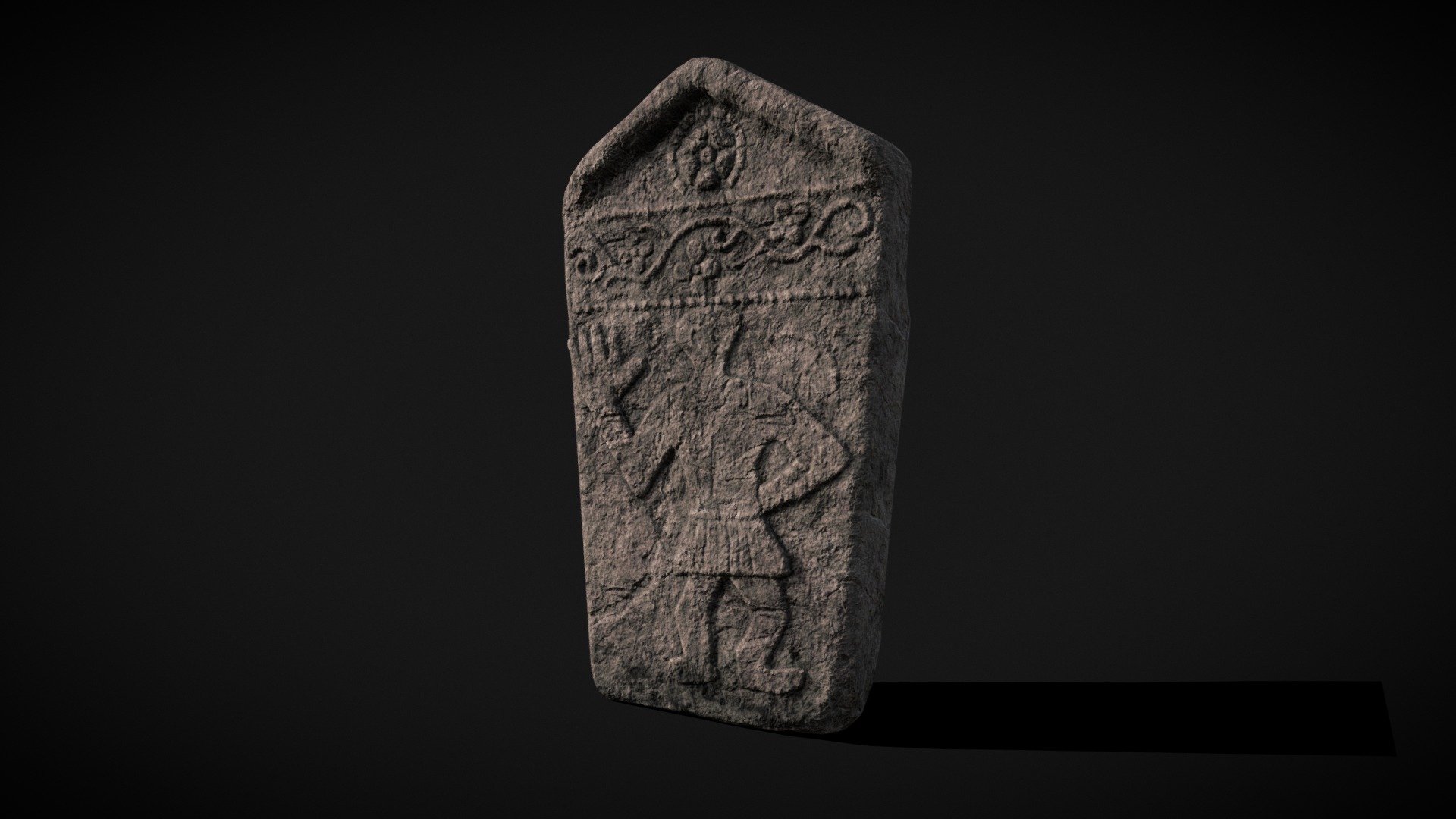 Carved Figure Gravestone 3d model