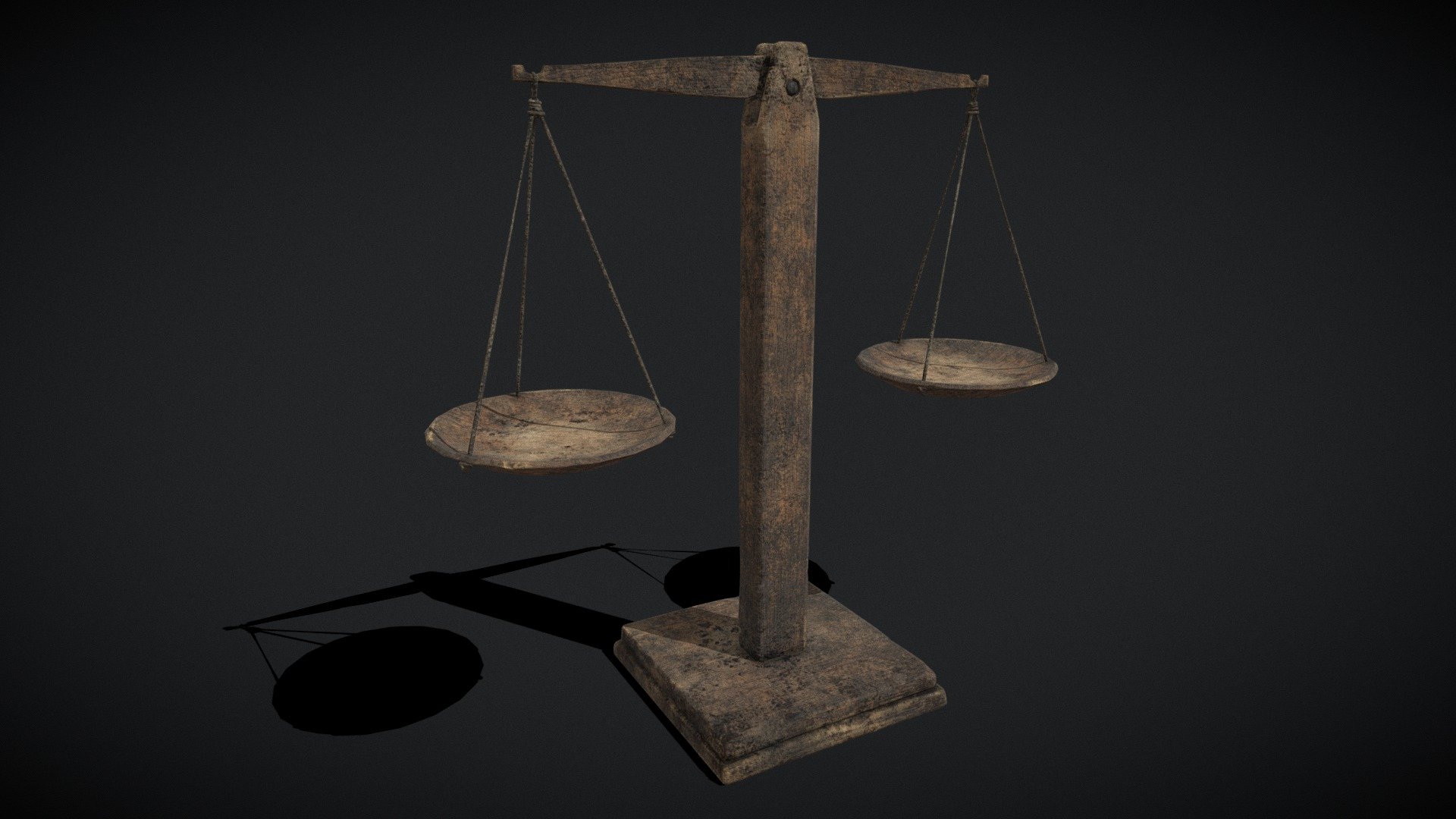 Old Wooden Scale 3d model