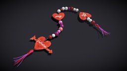 Valentines Bead Heart Charm