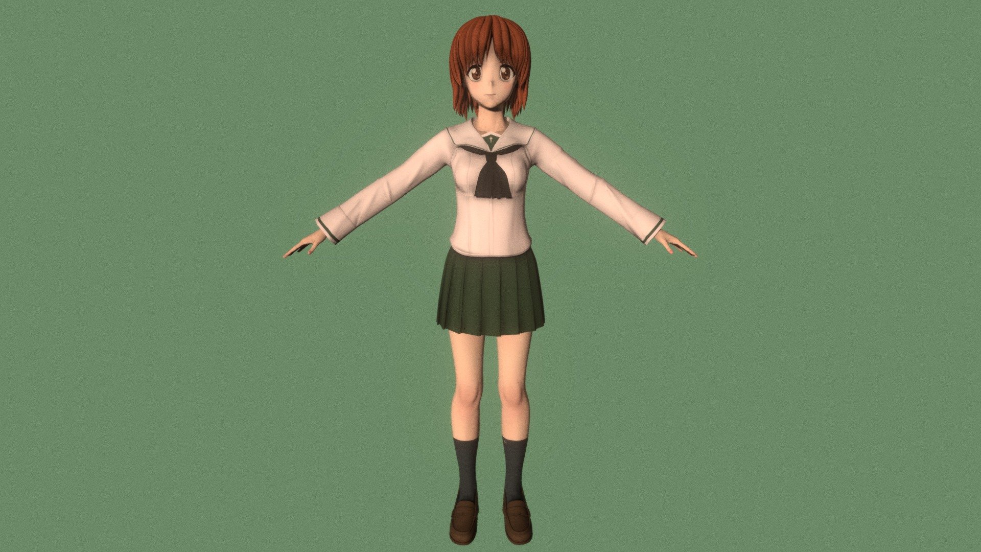 T pose rigged model of Miho Nishizumi 3d model