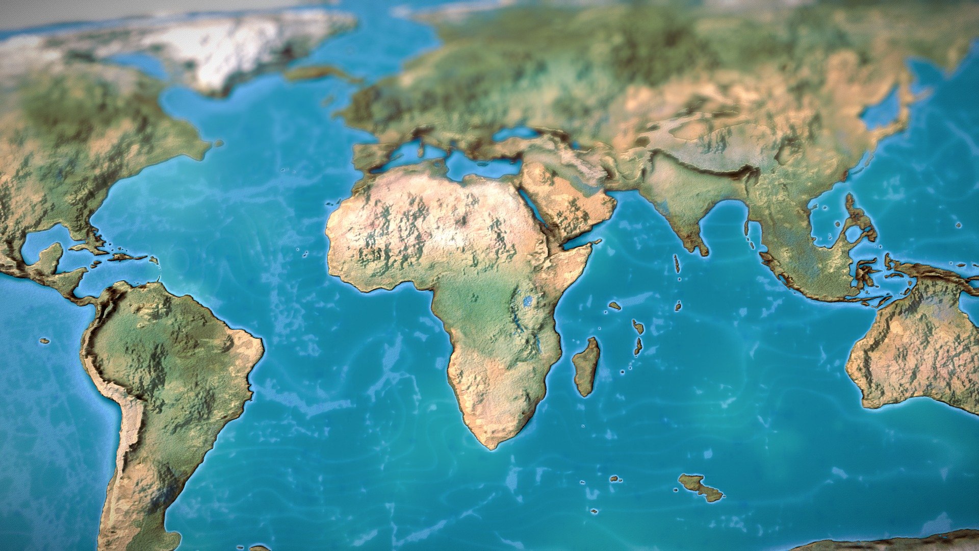 WORLD MAP EARTH 3D HEIGHT 3d model