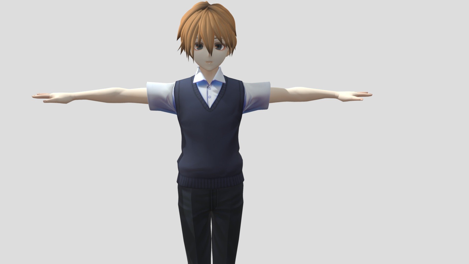 【Anime Character】Souta (Free / Unity 3D) 3d model