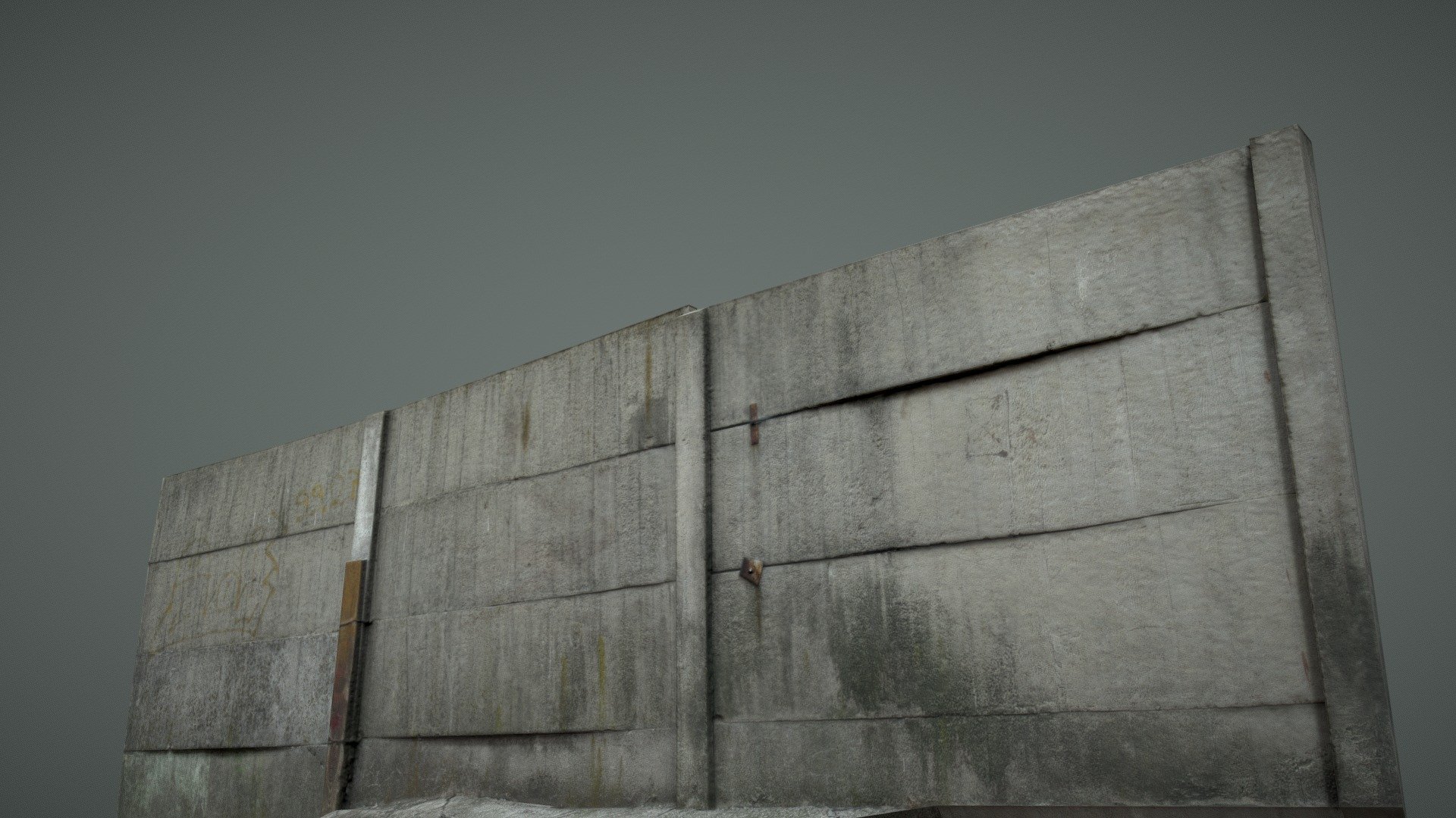 Concrete Fence Wall 3d model