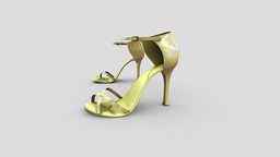 Female Ankle Straps High Heels Gold Court Shoes