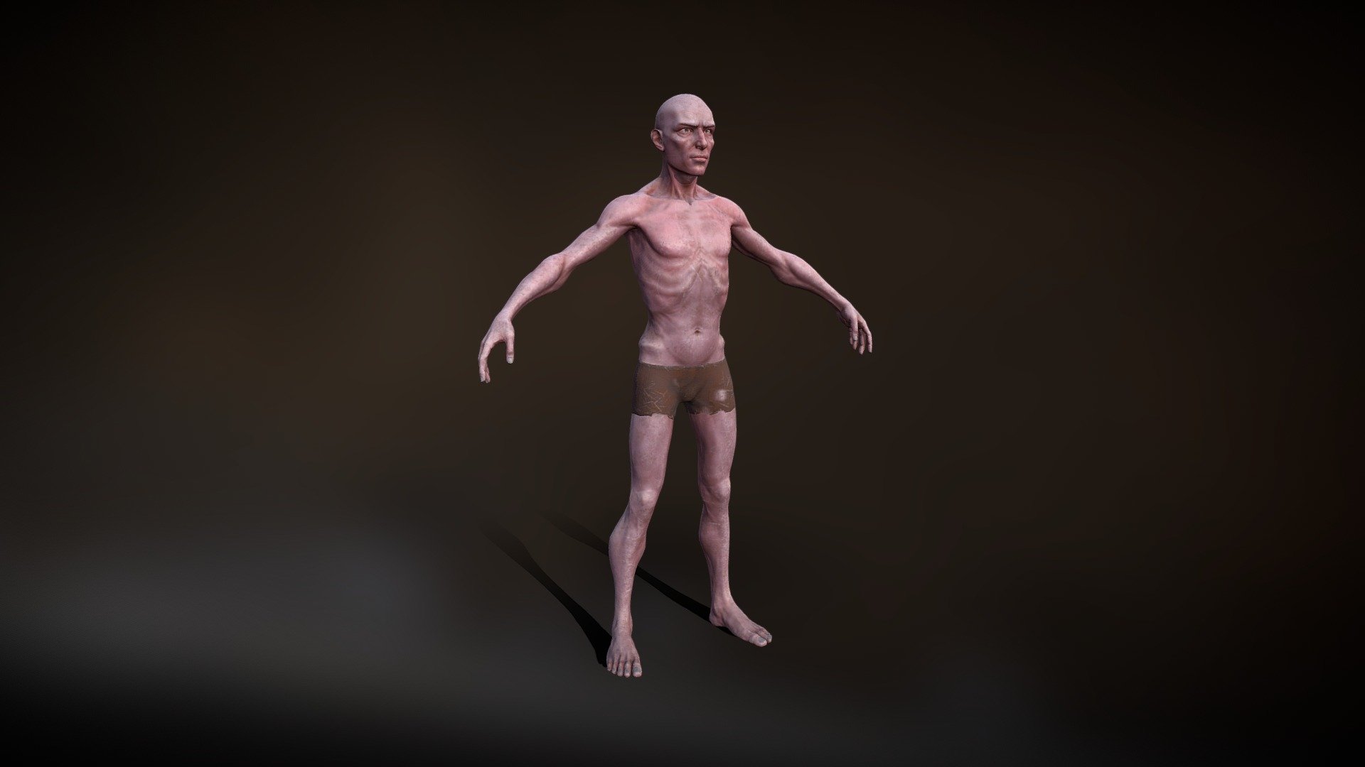 Stylized Slave Man Anatomy Game Model 3d model