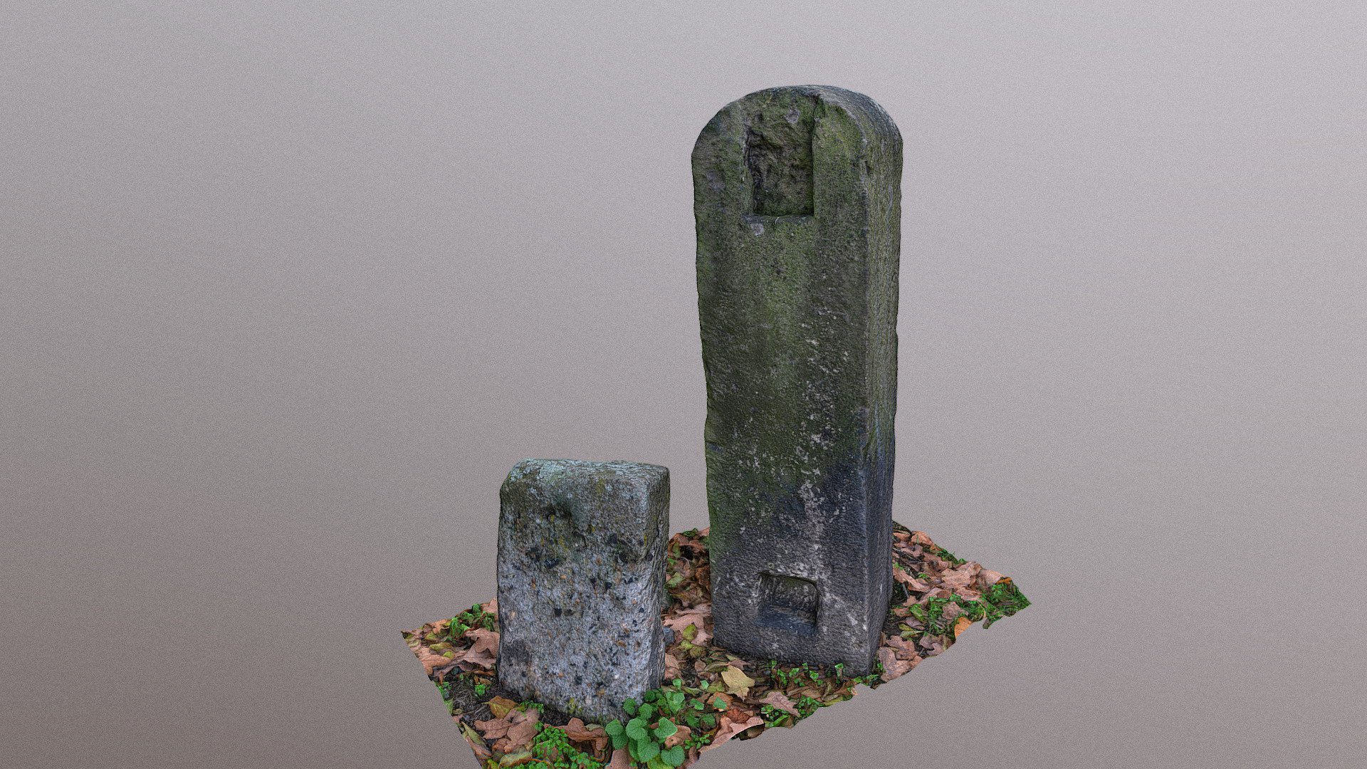 Boundary way road marker stone 3d model