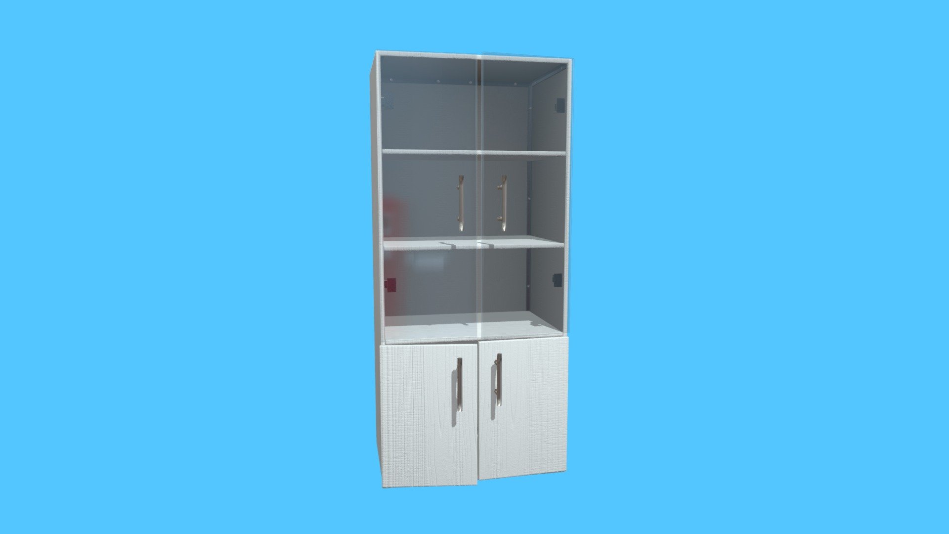 Wood cabinet with white paint 3d model