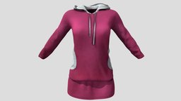 Female Hooded Sweatshirt Sports Dress