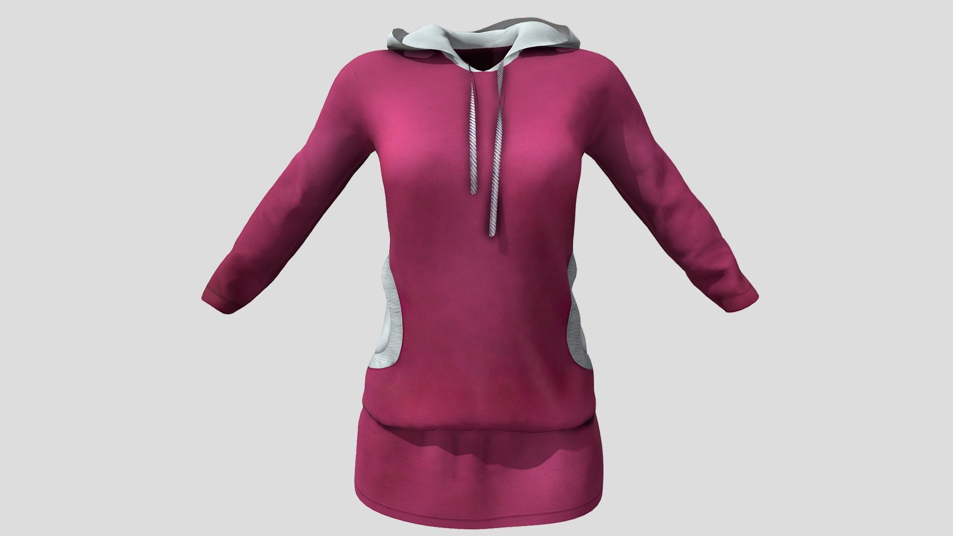 Female Hooded Sweatshirt Sports Dress 3d model