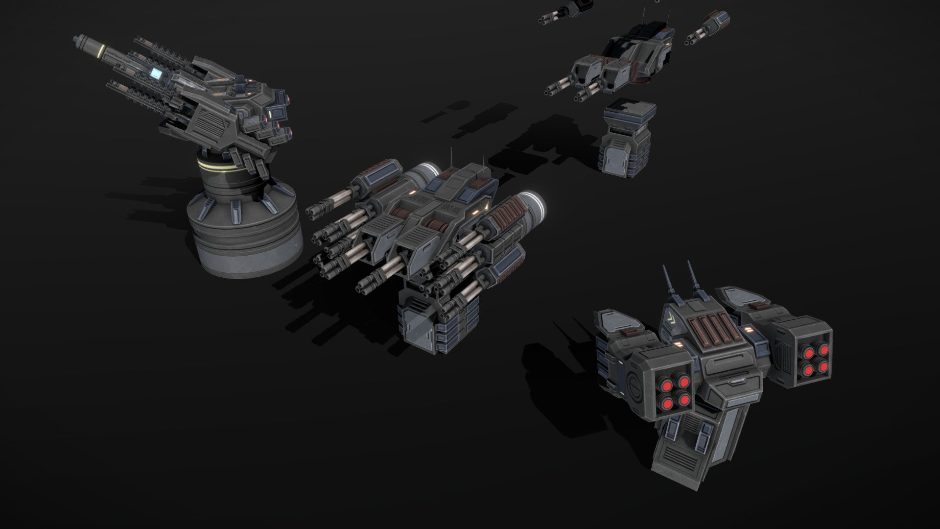 Scifi Turret Collection II 3d model