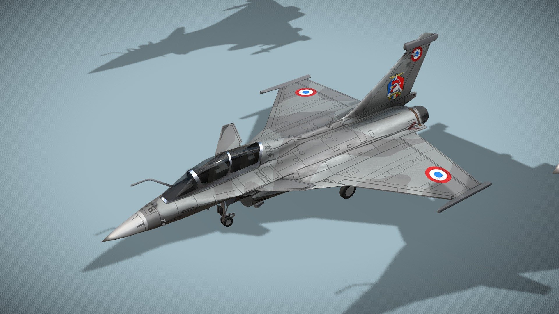 Dassault Rafale lowpoly jet fighter 3d model