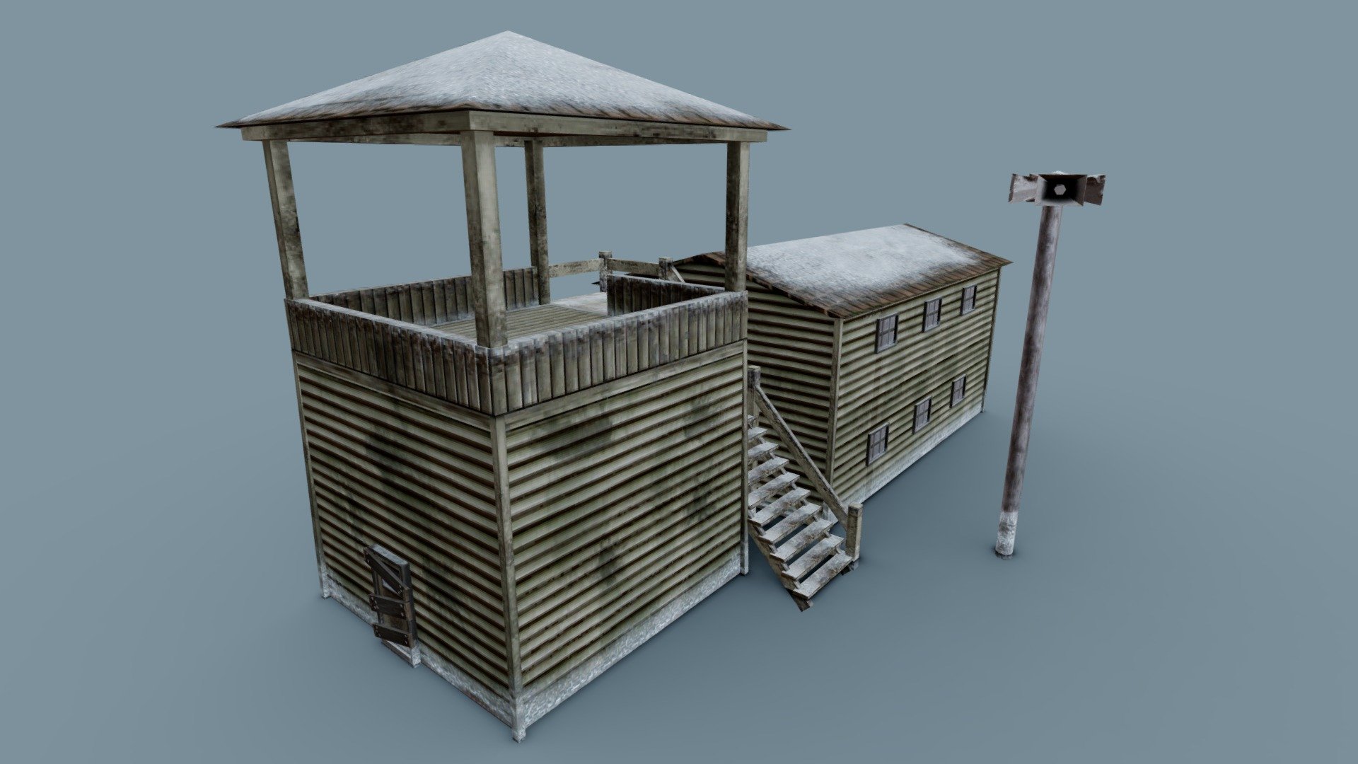 Low-Poly Barracks 3d model