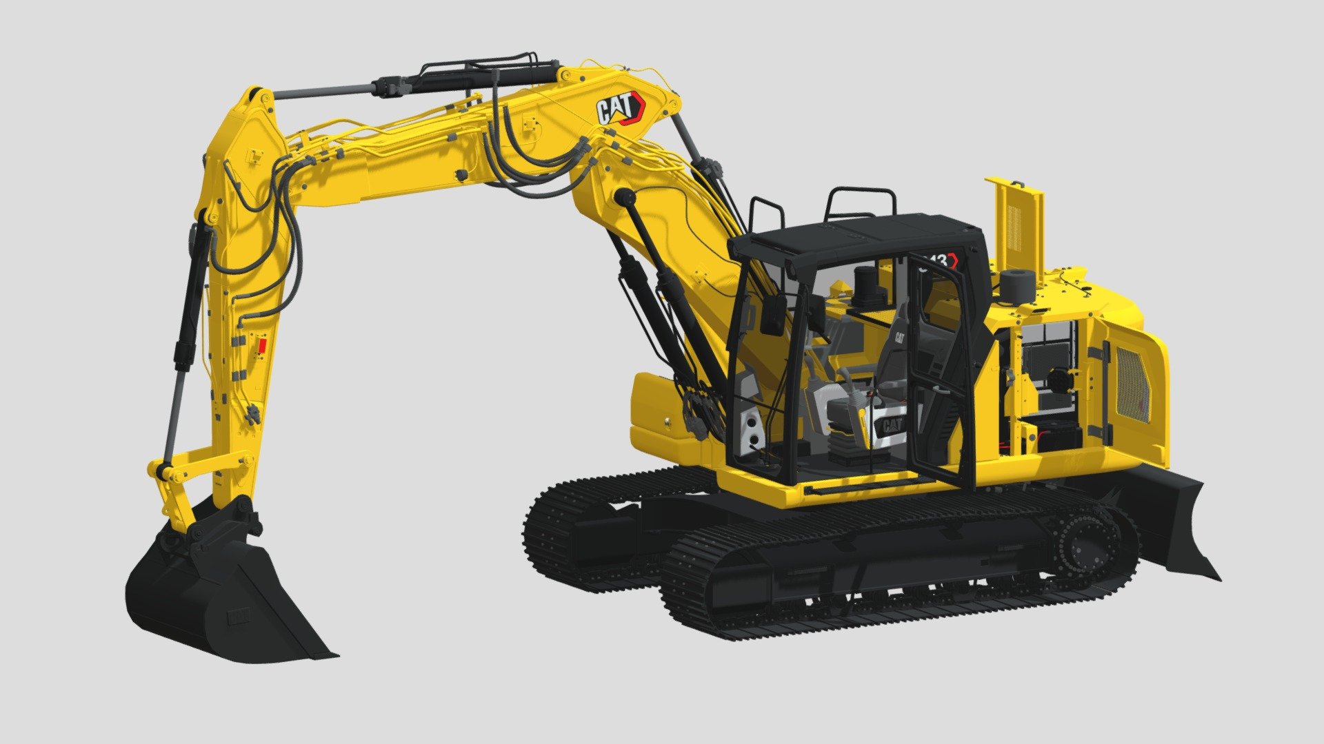 CAT 313 Triple Arm new Cabin 3d model