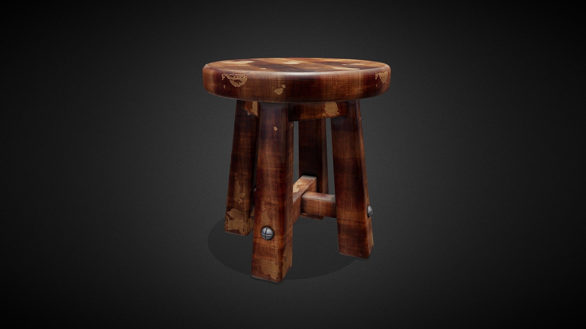 Wood Stool 3d model