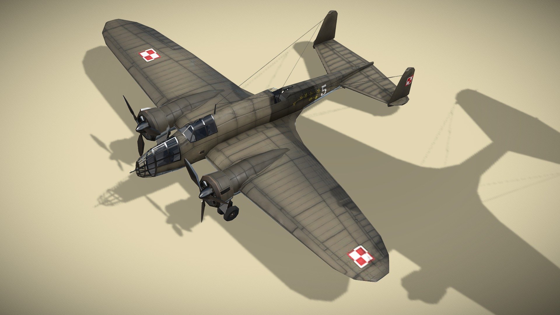 PZL.37 Łoś Moose 3d model