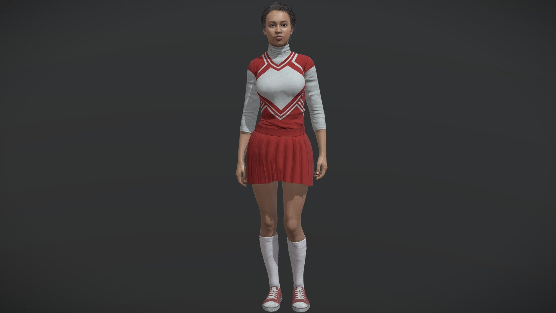 Cheerleader PBR Game Ready 3d model