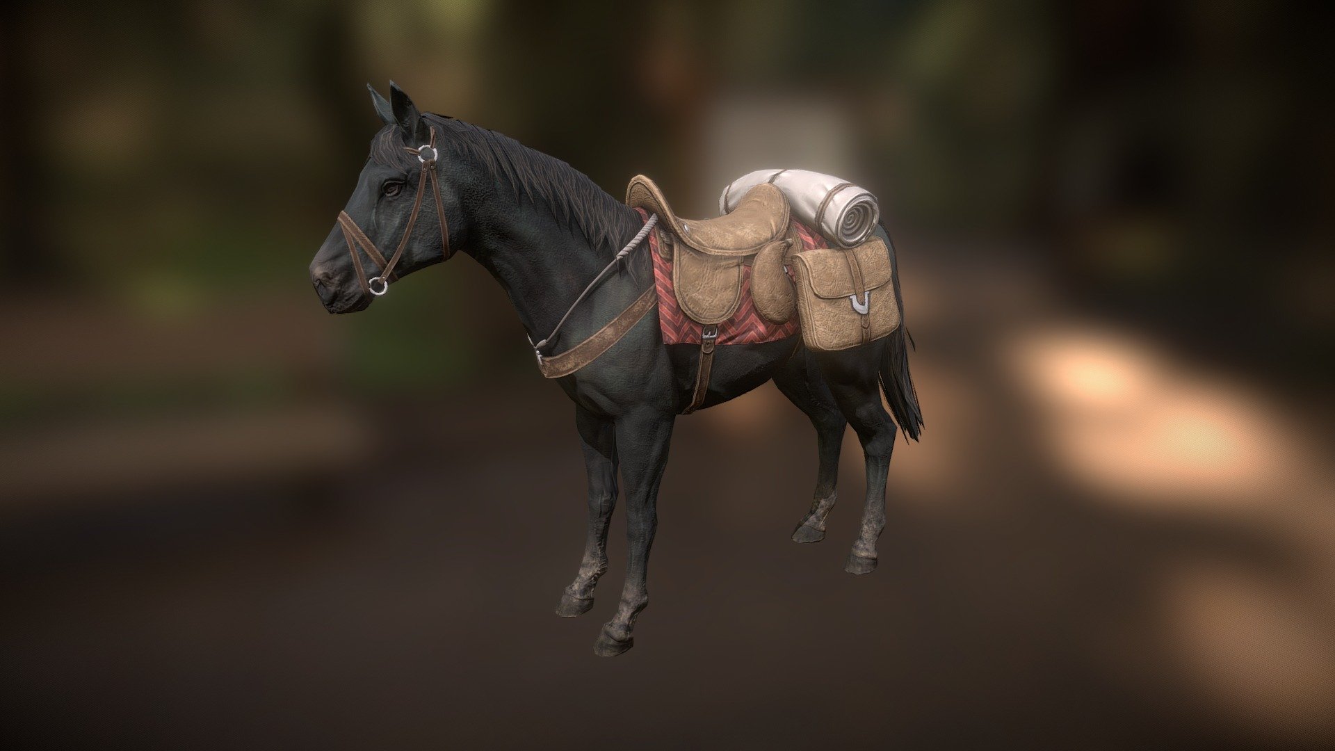 Travel Horse 4 (PBR, 2K, ANIM) 3d model