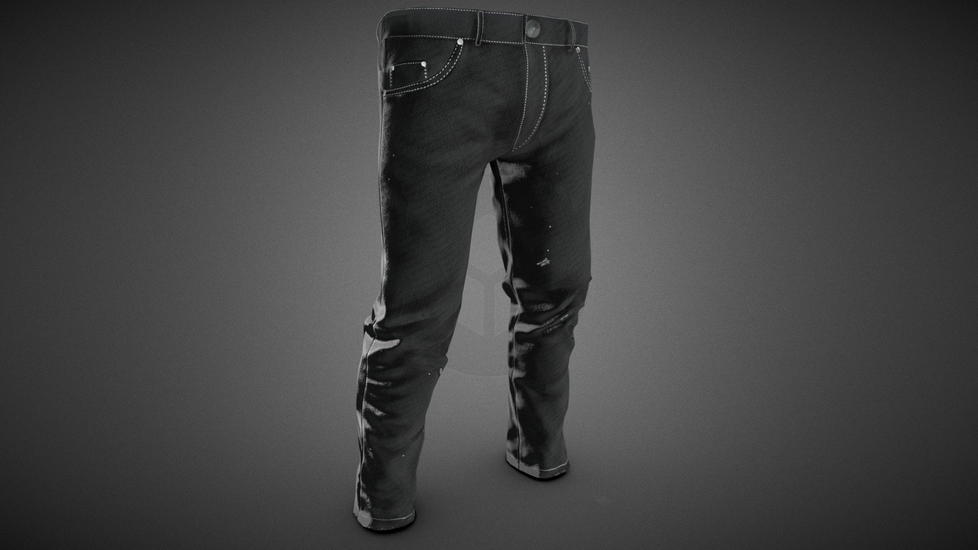 Black Jeans Pants 3d model