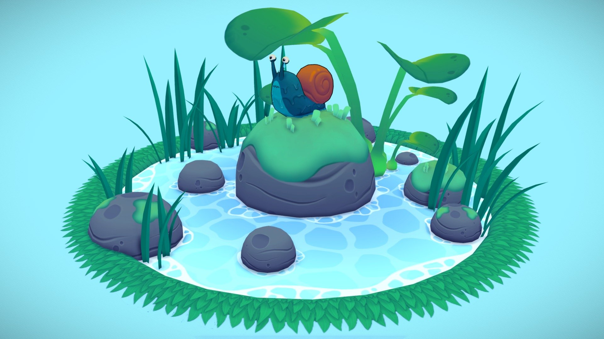 Sad Snail 3d model