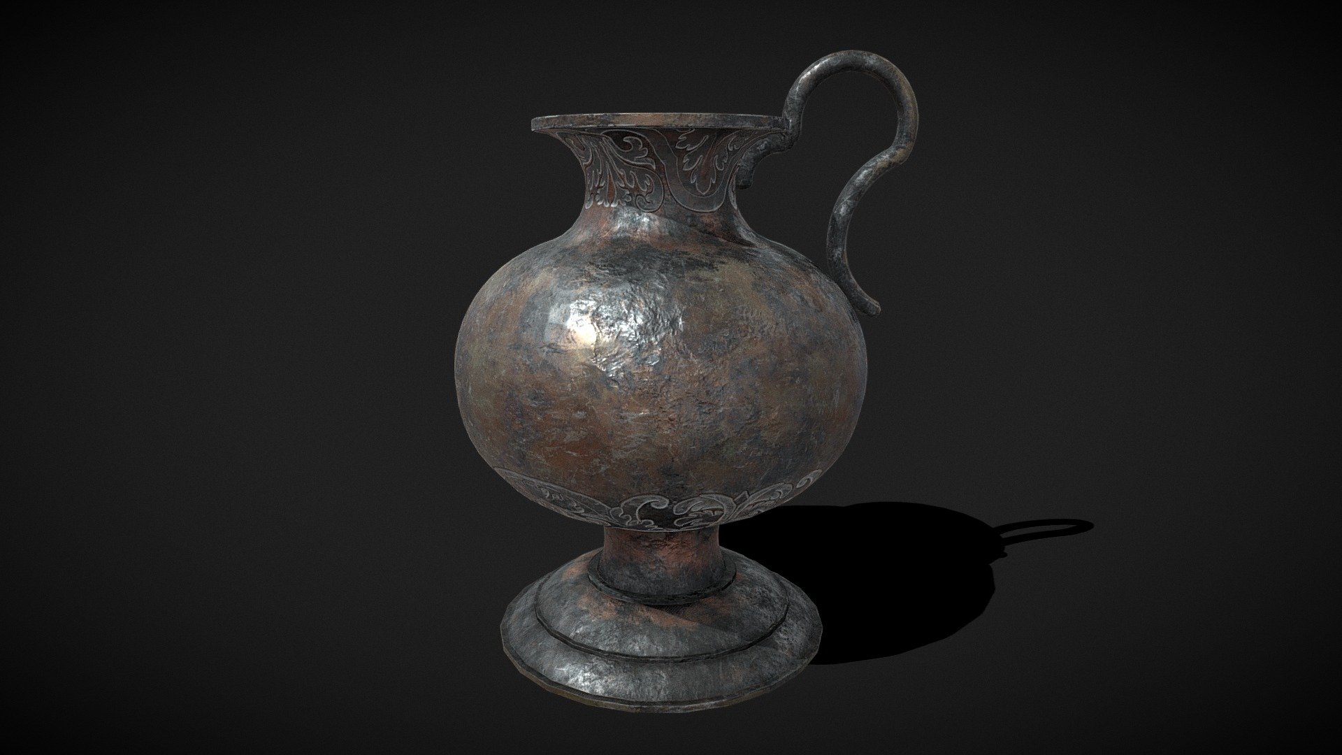 Medieval Pewter Pitcher 3d model