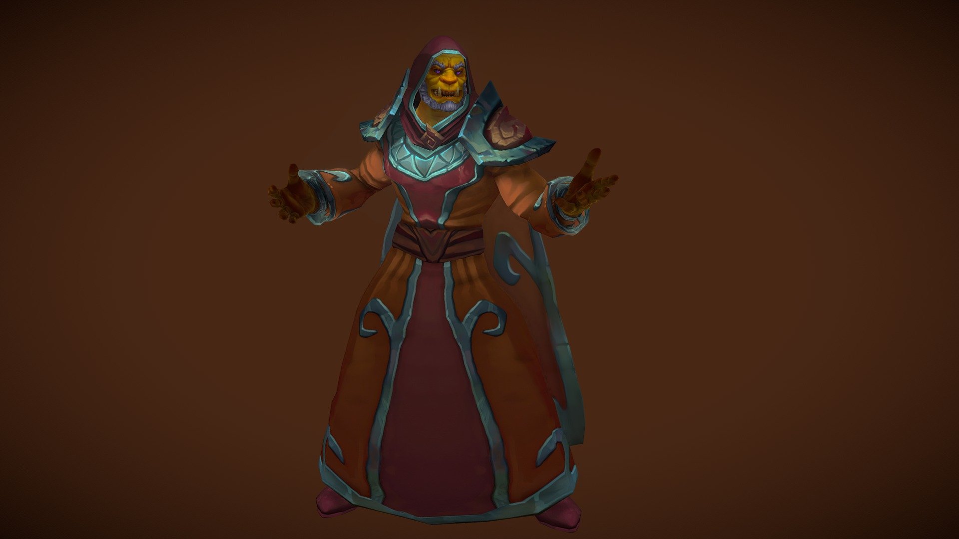 Stylized Orc Male Newbie Mage(Outfit) 3d model