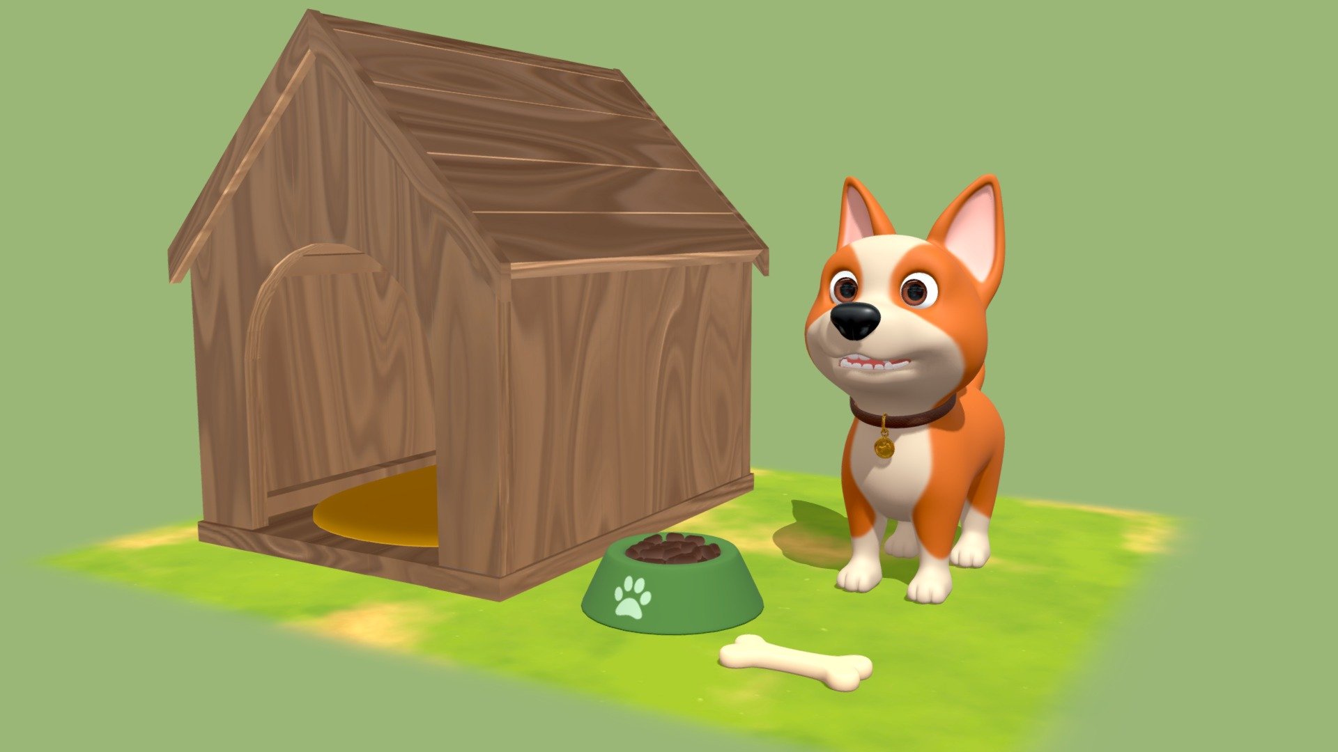 Cartoon Dog 3d model