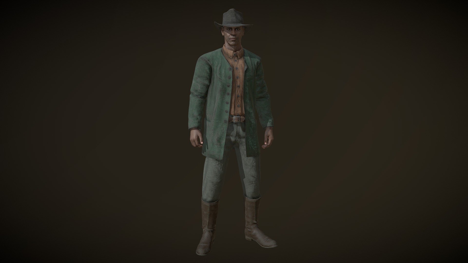 Cowboy Character PBR Game Ready 3d model