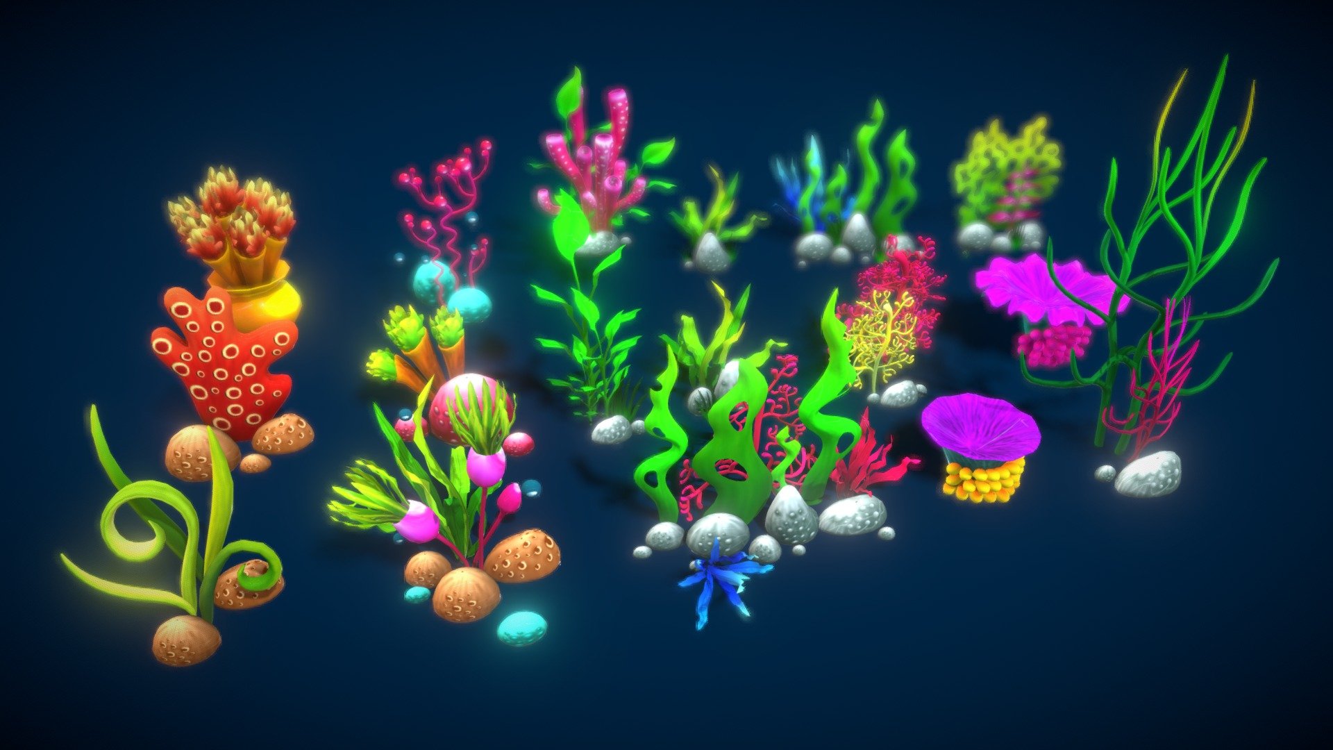 Cartoon Seaweed 7 3d model