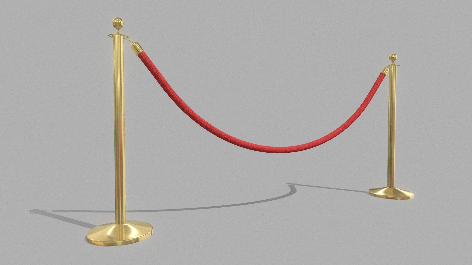 Red Velvet Stanchion Rope 3d model