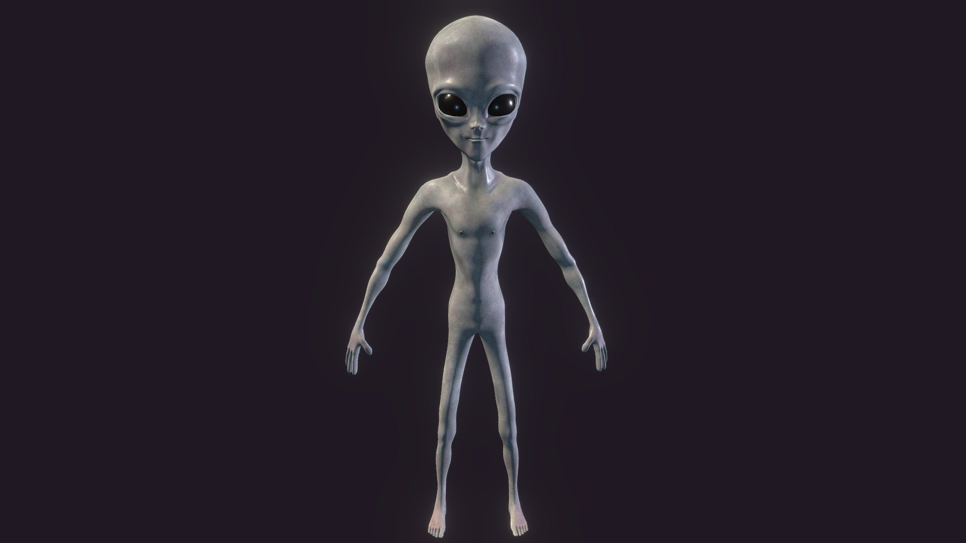 Alien Lowpoly (Gray) 3d model