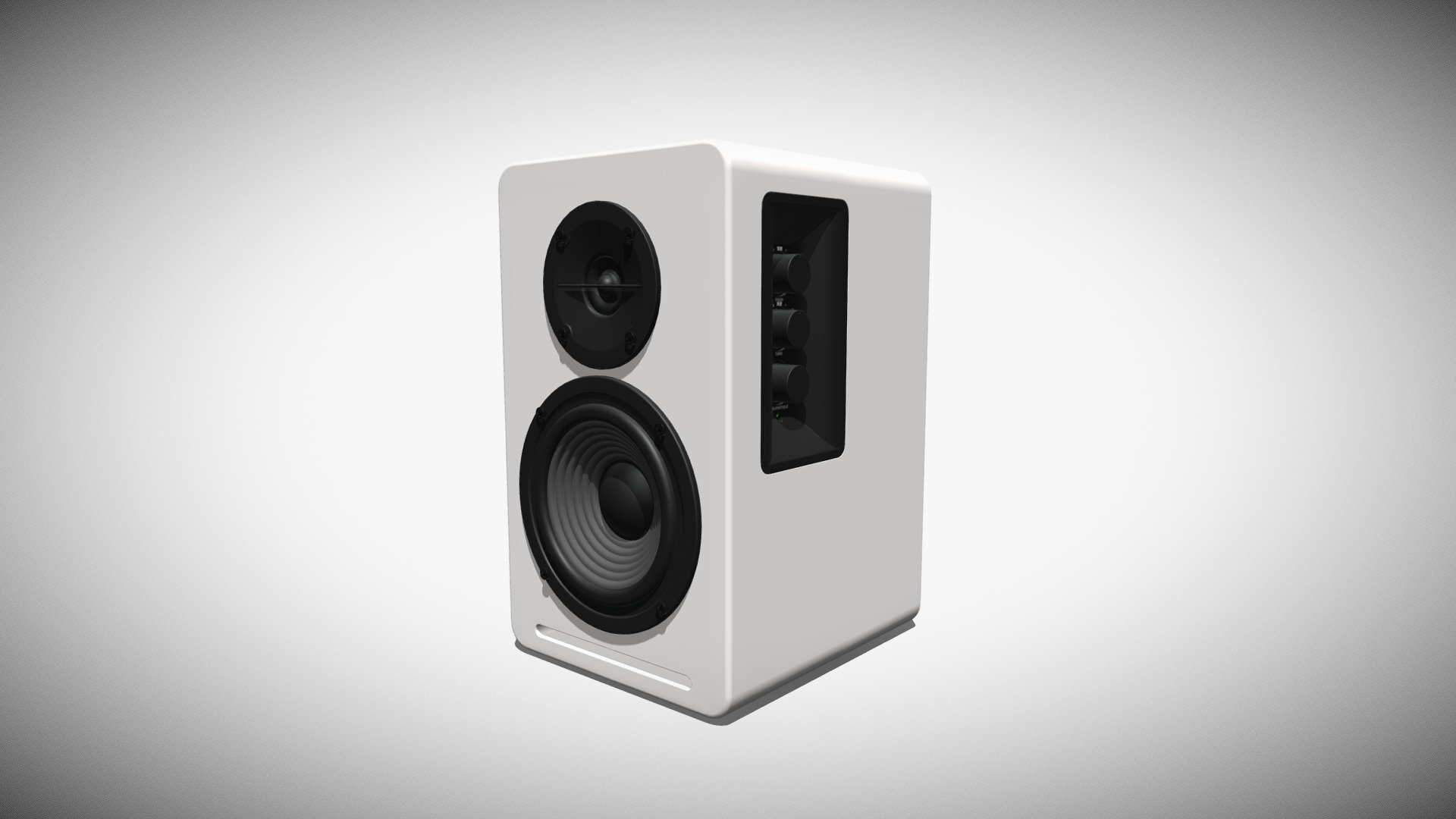 Bookshelf Active Speaker White 3d model