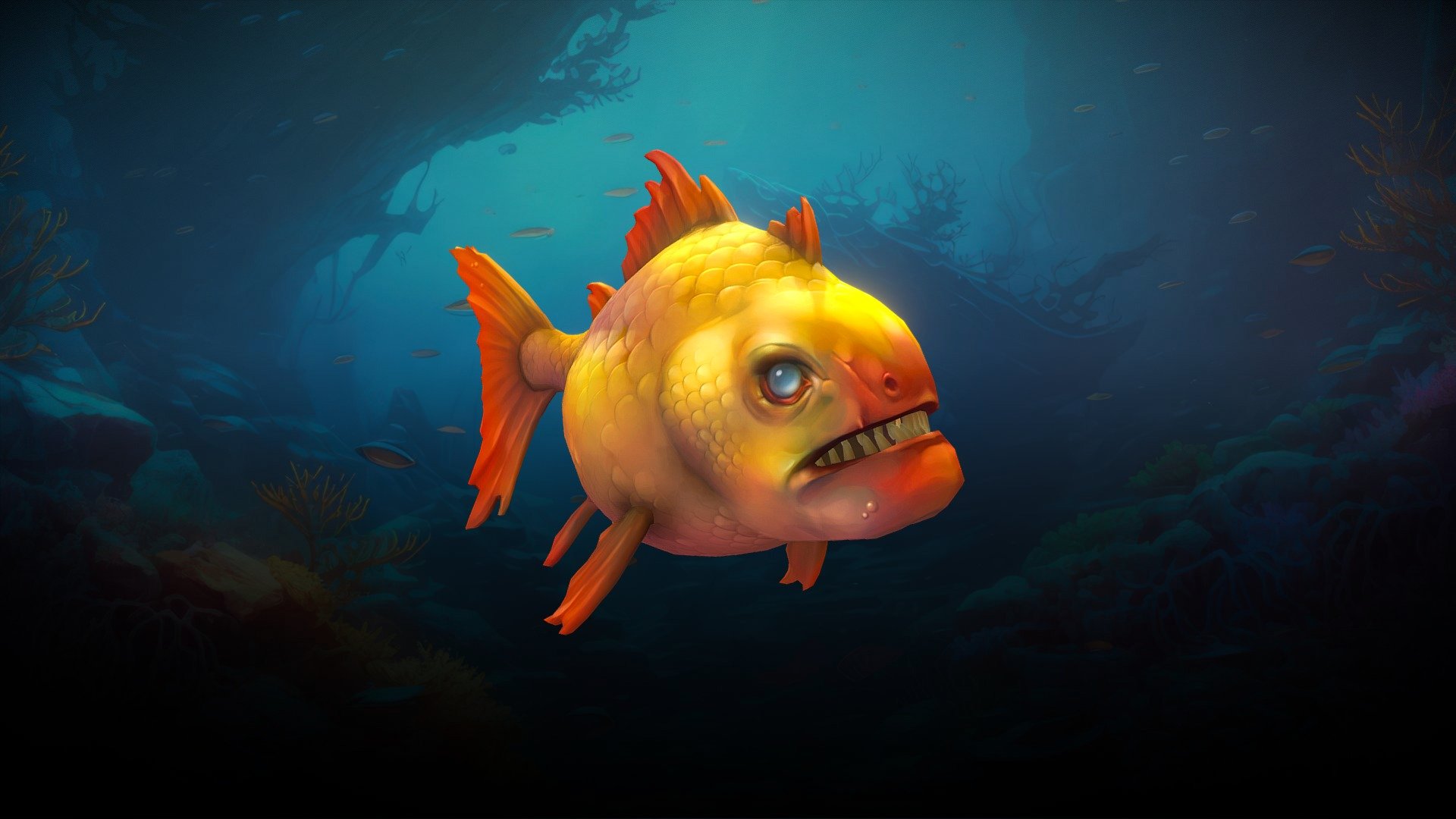 Stylized Piranha 3d model