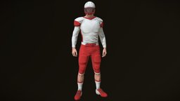 Football American Player (Athlete) PBR GameReady