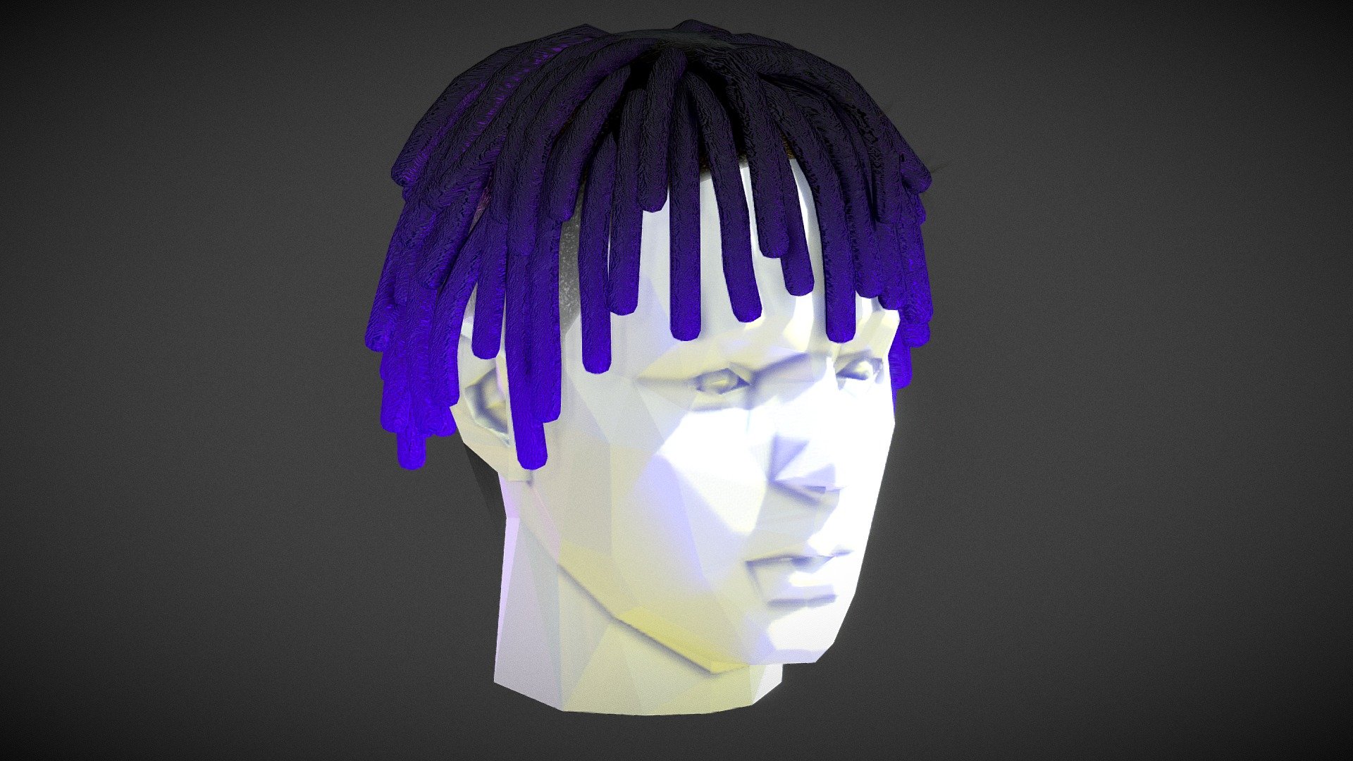 Short Dreads (Customizable Purple Gradient) 3d model