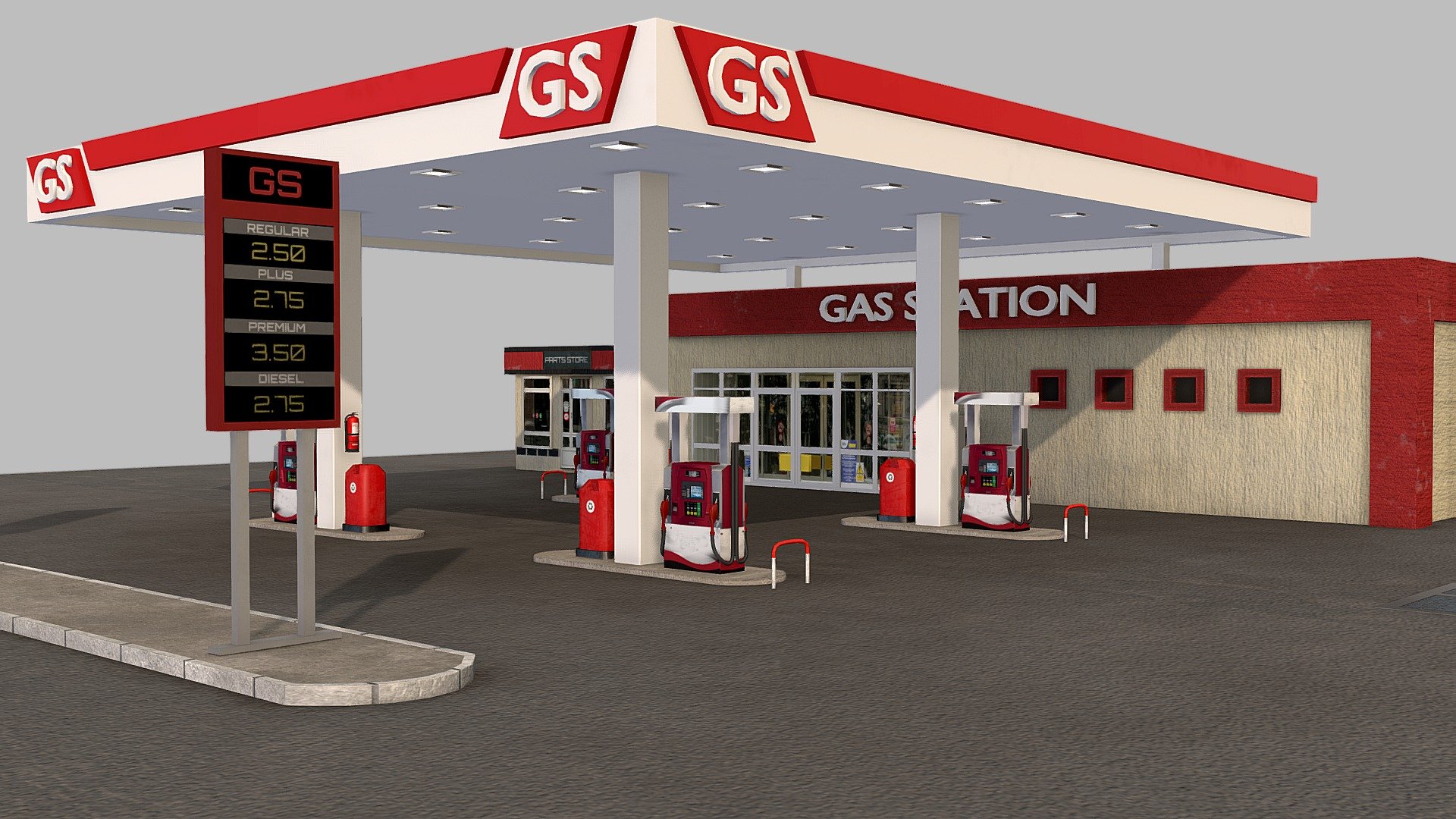 Gas Station 3d model