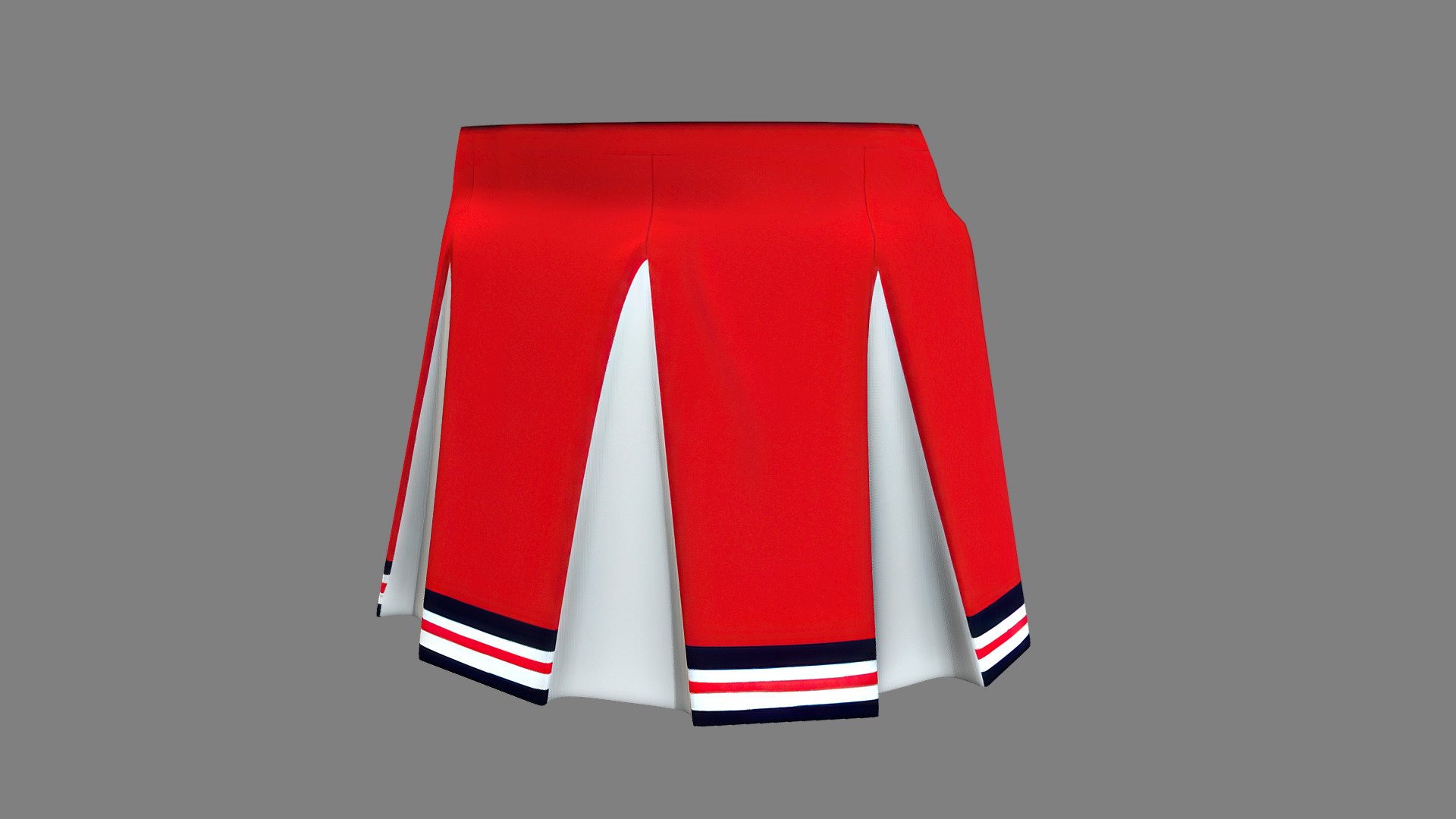 Female Pleated Mini Cheerleader Skirt 3d model