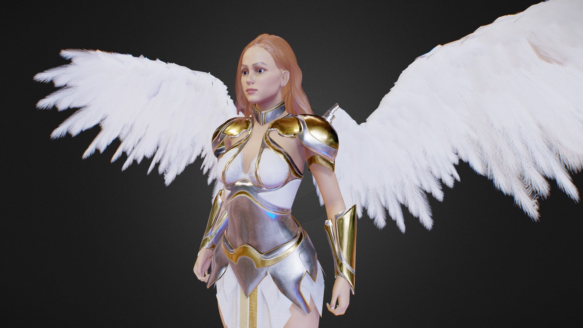 Etherial Angelic Female Warrior 3d model