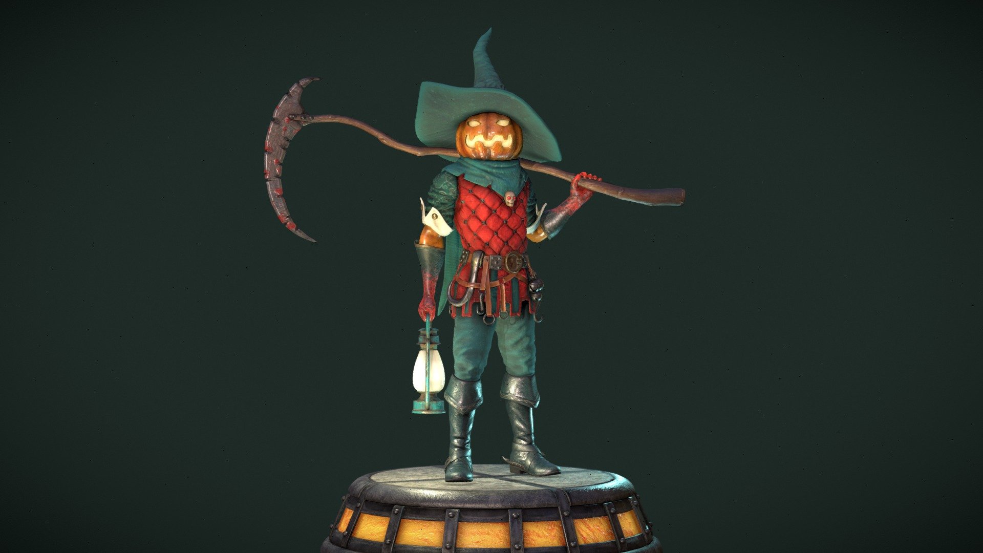 Pumpkin souls reaper 3d model