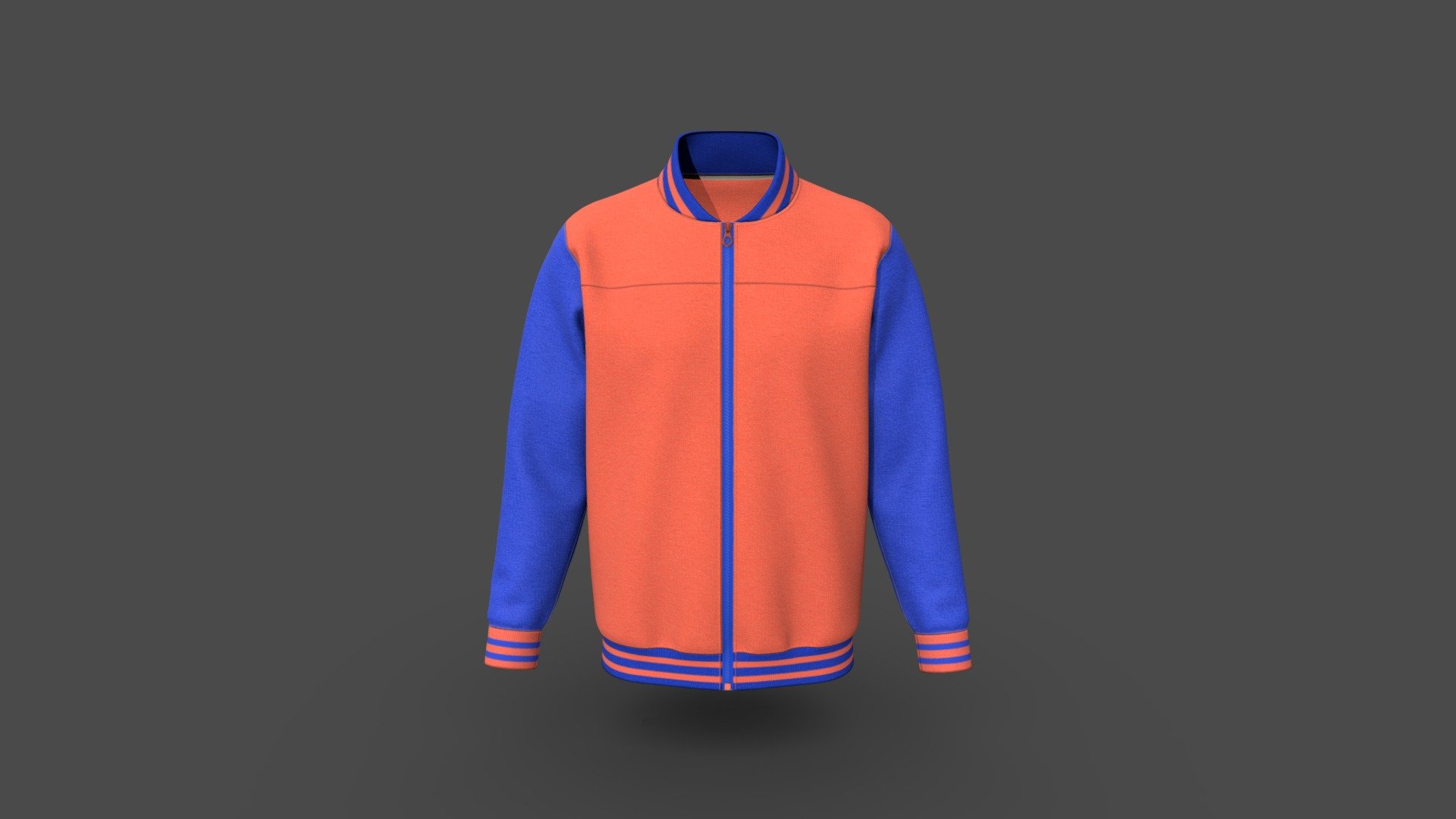 Men Varsity Jacket 3d model