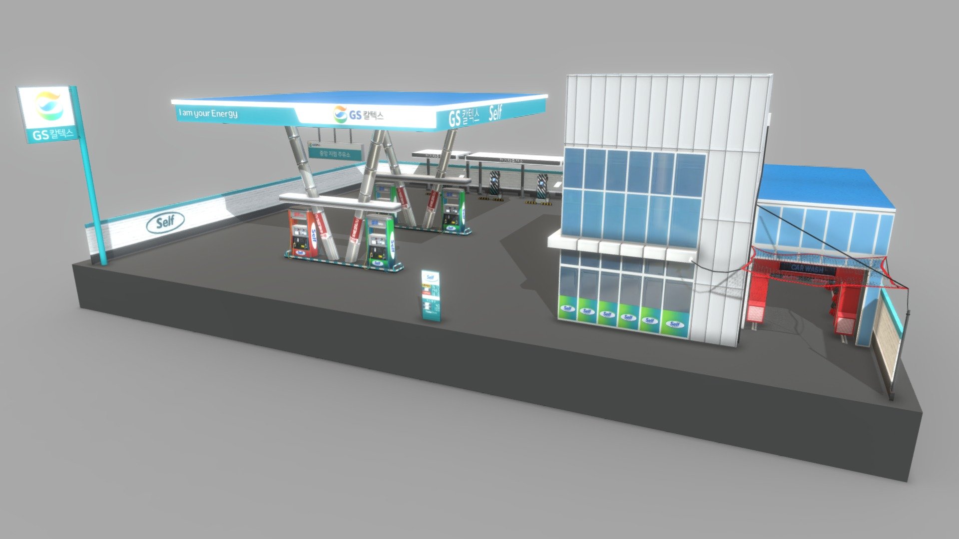 ELVIS GS Caltex Gas Station 2 3d model