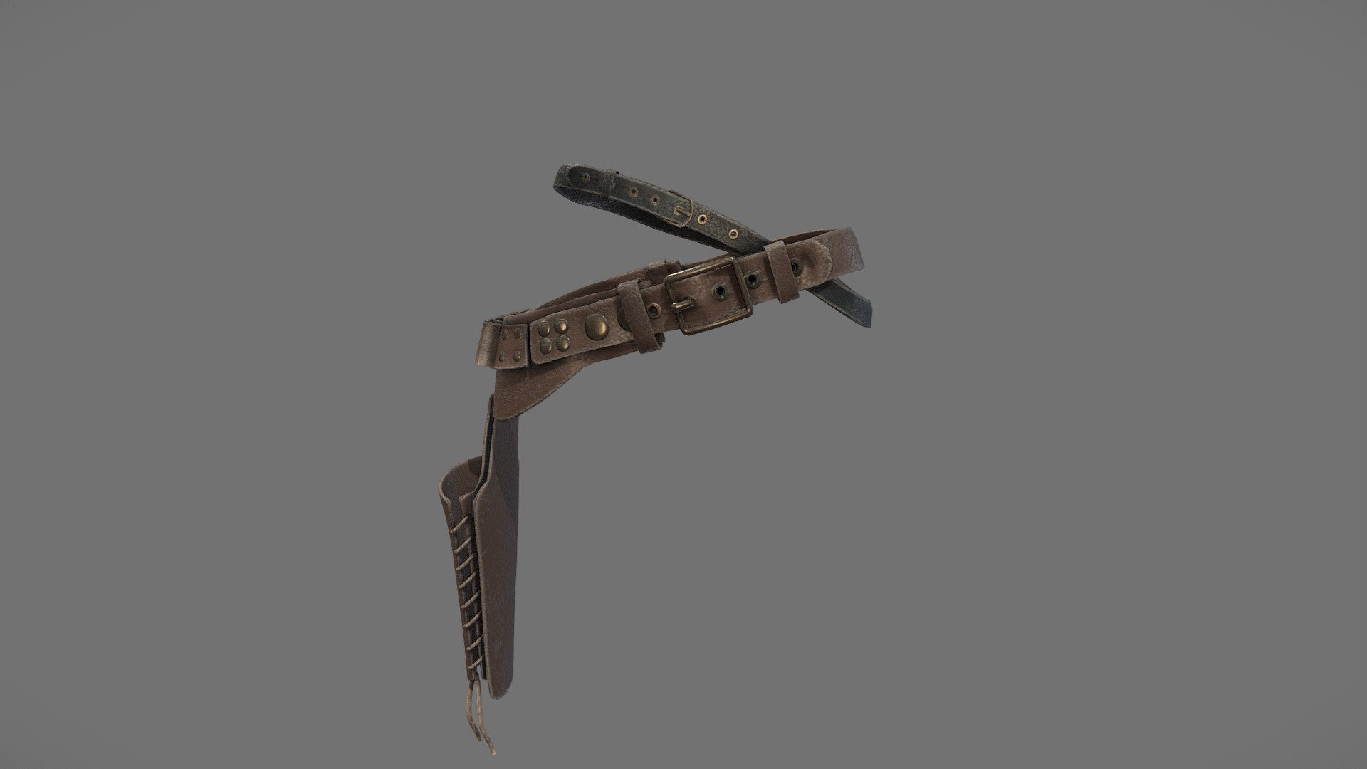 Steampunk Western Holster Belt 3d model