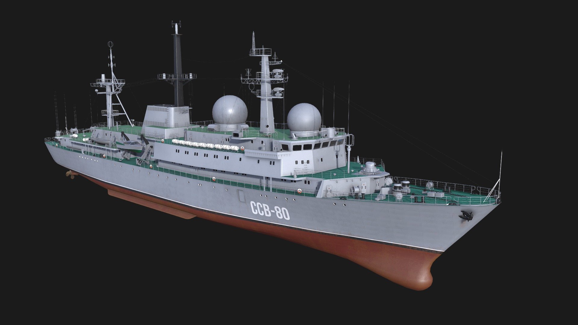 Intelligence ship SSV-80 project 1826 Lira 3d model